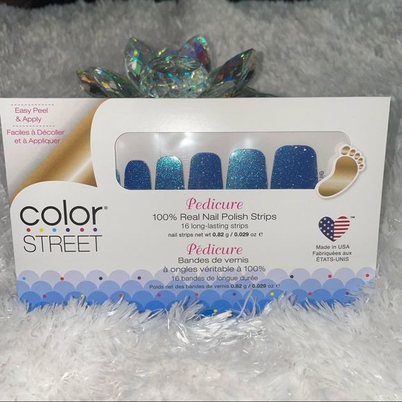 Color Street | Teenie Weenie Santorini, deep ocean blue glitter pedi set - Picture 3 of 8